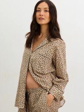 Hatch Floral Tan & Black Pajama Top Only